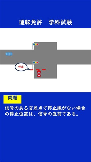 停止線がない交差点、どこで止まる？【運転免許 学科試験】ひっかけ #shorts