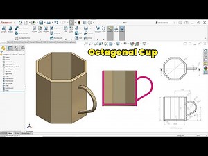 SolidWorks Practice: How to Model an Octagonal Cup with Curved Handle