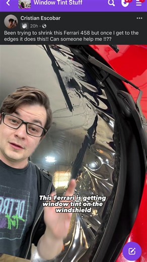 Ferrari window tint problem #tint #diy #windowtint #car