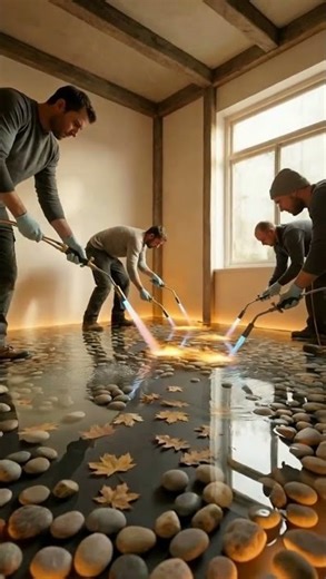 I Poured Epoxy Over Stones... The Result is INSANE 🤯🍂 #interiordesign #homedecor #homedesign