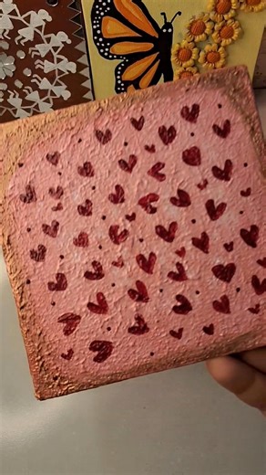 Easy Aesthetic Heart Canvas Painting 💗✨#shorts #canvaspainting #painting #viral