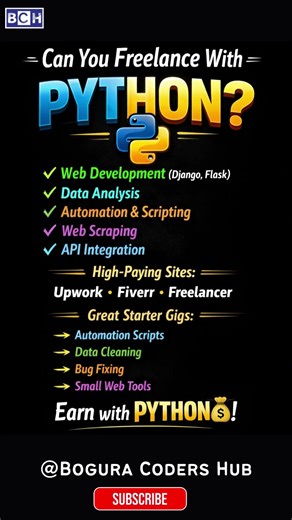 Earn Money with Python — Freelancing Guide 💻💸 | Can You Freelance with Python in 2026? YES! | Learn