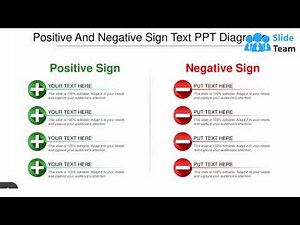 Positive And Negative Sign Text Ppt Diagrams