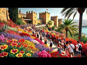 Malaga, Spain - Alcazaba Fortress and Gibralfaro Castle Guided Tour in 4K Ultra HD