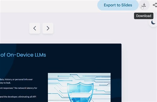 Gemini can now generate complete presentations You can transform any document into an editable slideshow with images, charts, text, etc. - Upload a file or a GDocs document - Ask Gemini to create a presentation - Wait just a few minutes Done. And you can either download it or export it to Google Slides to edit it. By : paul | Md Ismail Sojal