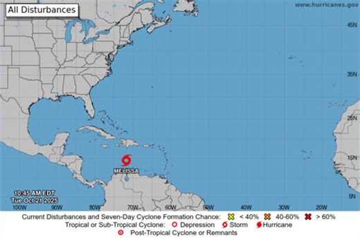 Tropical Storm Melissa spaghetti models show chances of striking Florida