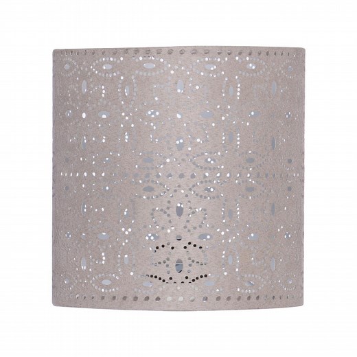 Verve Design 19cm Floral Mix and Match Laser Cut Drum Shade - Grey