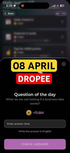 08 April Dropee Season 2 Question of the day | Dropee Question of the day Today
