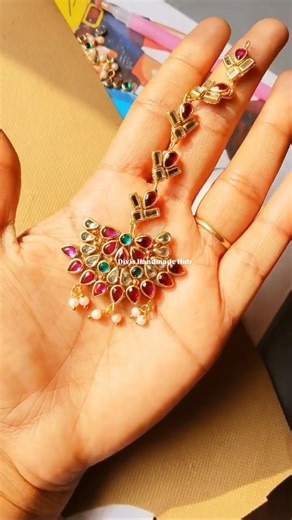 Divi's Handmade Hub | Customised Maang tikka/ Papidi chain 💫 @divis_handmade_hub #handmadejewelry #customisedjewellery #maangtikka #divishandmadehub #explorepage | Instagram