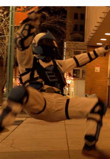 What gear does Skyline wear for a night patrol? @Skyline.Superhero 🎥 Full video on YouTube - link in bio. #superhero #helpinghand #homeless #suit #tornadokick