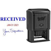 Received Stamp with Signature and Date, Customizable, 1.5