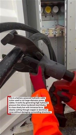 Giant Power Cable Cutter in Action