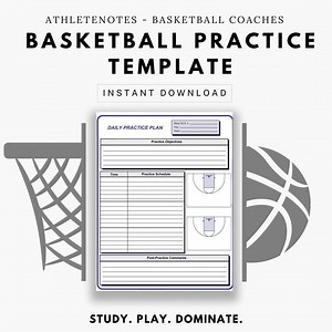 Basketball Coach Practice Template - Coaching Practice Plan - Basketball Gameplan Template - Etsy