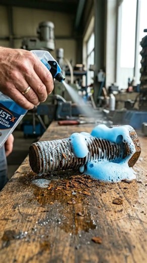 Satisfying Rust Removal ASMR 🔩 Blue Foam Melts Rust Instantly! #shorts