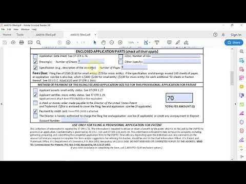 How to Fill in the Provisional Patent Application Cover Sheet (SB16) From USPTO
