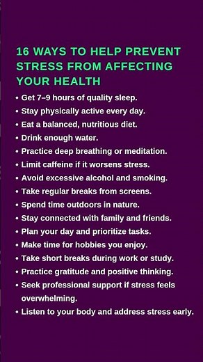 16 Ways to Help Prevent Stress From Affecting Your Health
