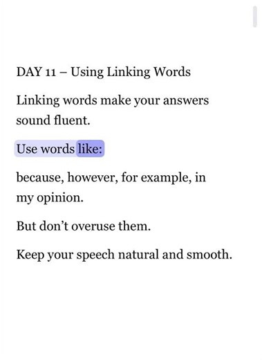 IELTS SPEAKING - 15 DAYS DAILY PRACTICE SCRIPTS DAY 11 – Using Linking Words#1000subscriber #ielts
