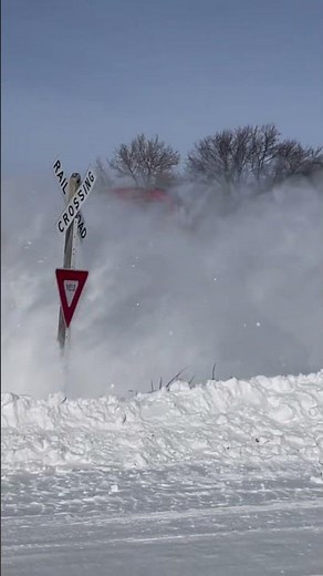 CN train SMASHES through the snow with a plow!
