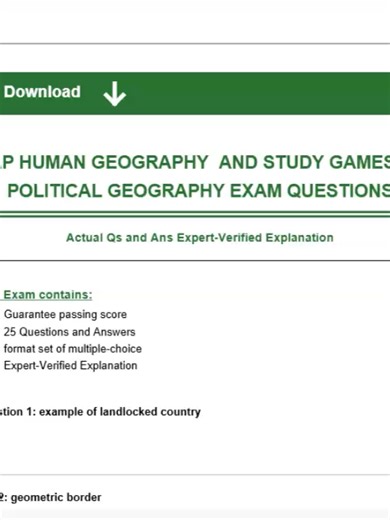 Preguntas de Examen de Geografía Política - AP Humano