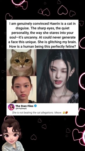 Is she a human or a cat? AI can't create this face. #Shorts #Haerin #CatGirl #KangHaero #NewJeans