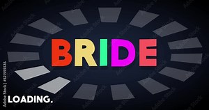 Bride text with Loading, Downloading, Uploading Bar Indicator. Download, Upload on computer screen. Stock Video