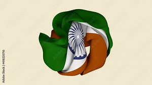 Crumpled Fabric Flag of India Intro. India Flag. India Banner. Oriental Asia Flags. Southern Asia Flags. Celebration. Flag Day. Patriots. Realistic Animation 4K. Surface Texture. Background Fabric.