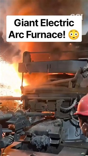Inside a Giant Electric Arc Furnace! 😳 #shorts