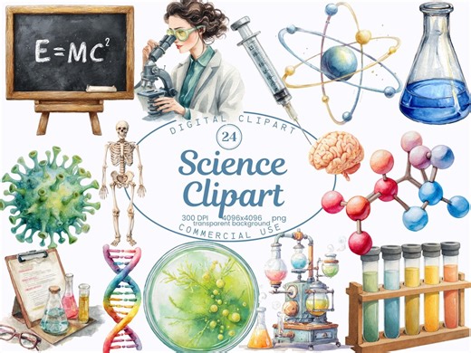 Science Clipart PNG, STEM Clipart Set, Chemistry Biology Lab Graphics, Educational Clipart, School Science Icons, Labeled PNG Files - Etsy