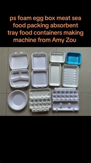 ps foam egg box meat sea food packing absorbent tray food containers making machine from Amy Zou #foameggboxmachine#eggtraymachine#foameggtraymachine#absorbenttraymachine#foamfoodtraymachine #styrofoamtrays#foamfoodcontainermachine #disposableplatesmakingmachine #foodmeattraymachine #foodpackagemachine #foamboxmachine