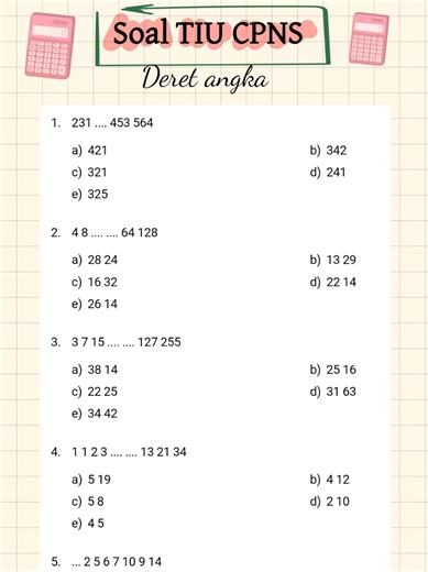 Soal TIU CPNS deret angka #tiucpns #deretangka #matematika #fyp
