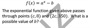 f ( x ) = a ^ { x } - bThe exponential function given above p... | Filo