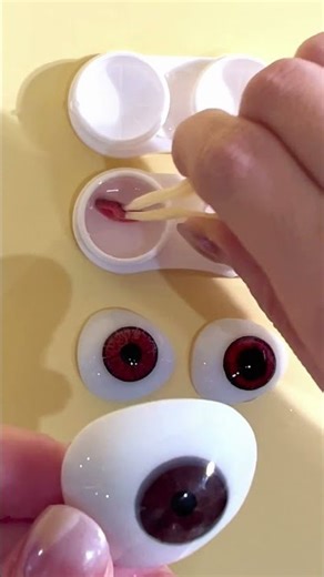 Red Contact Lenses Try On