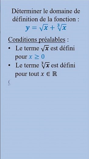 Déterminer le domaine de définition d'une fonction irrationnelle #exercicecorrigé #mathematics