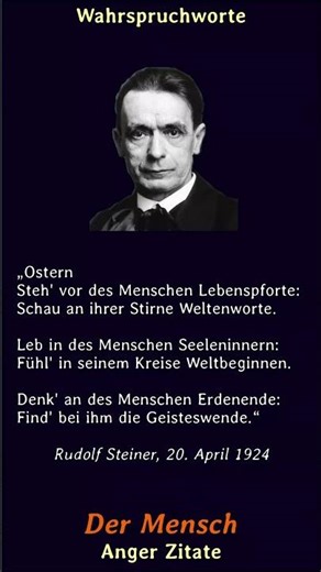 True saying in meditation: Easter: Stand before the gateway of human life (R. Steiner) #anthropos...