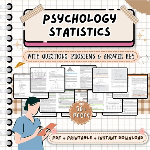 Psychology Statistics Notes | Psychological Statistics Study Guide for Psychology & Med Students | Printable PDF Download - Etsy Canada