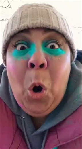 Big Woman Gets Color Explosion in Her Mouth… Hilarious Reaction! 😂🌈! #shorts #viral