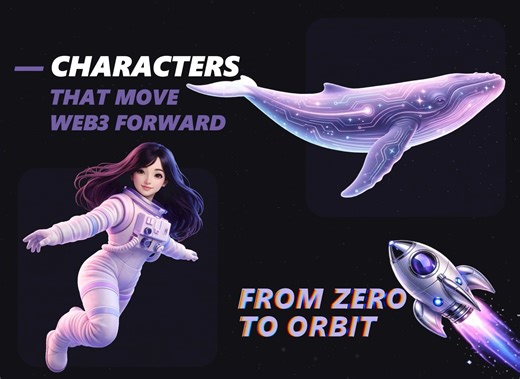 Animated DeFi characters created for a Web3 crypto platform.