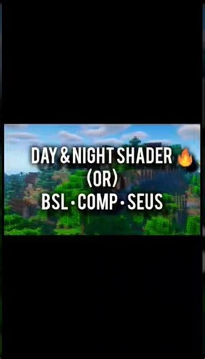 Day vs Night in 3 Shaders! BSL • COMP • SEUS 🔥#shorts