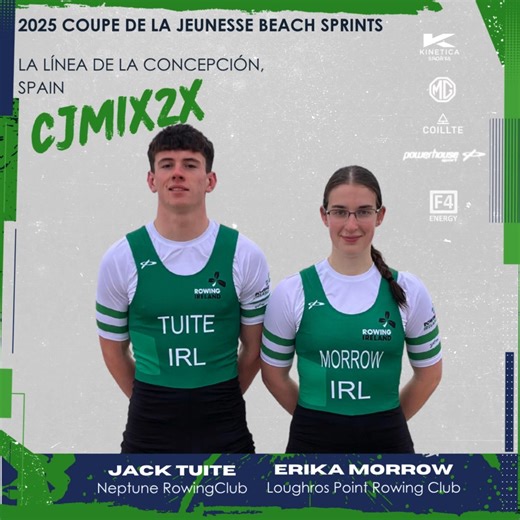 Team Ireland heads to Spain for the Coupe de la Jeunesse Beach Sprint! Rowing Ireland is delighted to announce the junior crews representing Rowing Ireland at the 2025 Coupe de la Jeunesse Beach Sprint, taking place from 31 October to 2 November at Playa de Poniente, La Línea de la Concepción (Cádiz, Spain). Now in its third edition, this event brings together Europe’s top junior coastal athletes for a thrilling weekend of head-to-head racing in dynamic coastal conditions. Best of luck to all at
