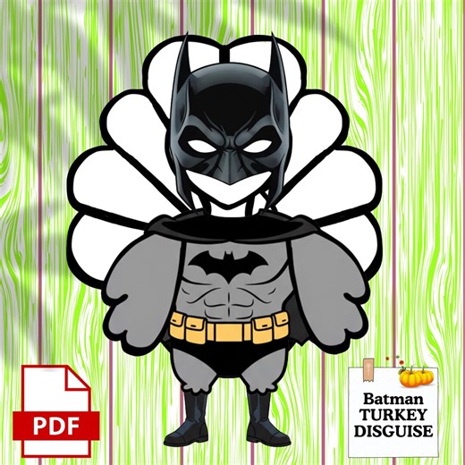Batman Disguise a Turkey Printable - Superhero Thanksgiving Craft - Cut & Glue Project for Kids Turkey Disguise - Hide a Turkey Activity - Etsy