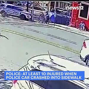 CAR ACCIDENT: At least 10 people were injured during a crash involving a police car Thursday afternoon. MORE: bit.ly/3rEFGrq | News 12 The Bronx