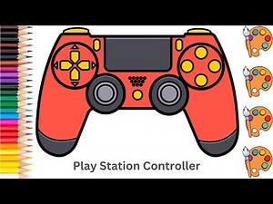 Play Station Controller - Sketch Art and Paint | Step by step tutorial | Pencil to Palette