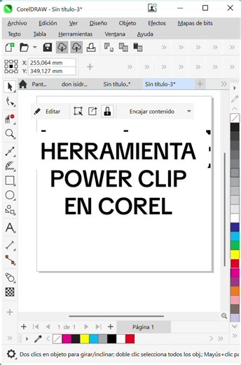Power Clip en Corel: ejemplo sencillo para textos