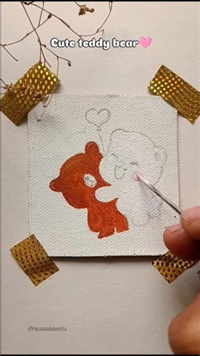 Sending love and hugs with this adorable teddy bear!😍💕 #art #drawing #viral #shorts #love