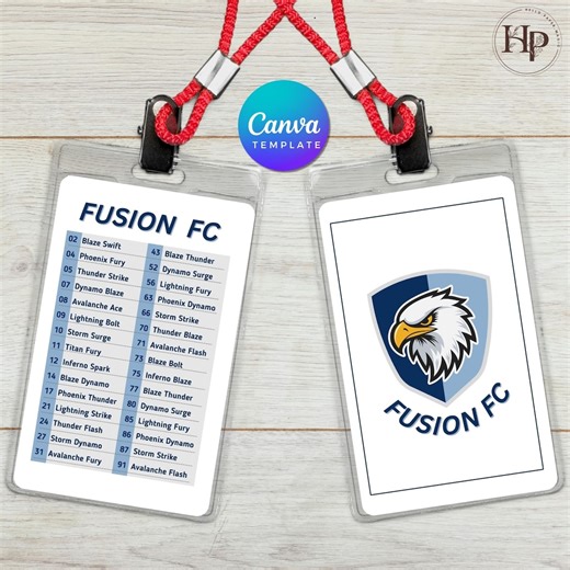 Editable Team Roster Card Template: Canva Sport Team Design - Etsy