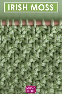 1.8K views · 71 reactions | This Irish Moss Knit Stitch Pattern is so pretty! This 4-Row Repeat Knit Stitch Pattern is a variation of the Seed Stitch, and has a really great texture… it’s nice and squishy, too! GET PATTERN + FULL VIDEO https://www.studioknitsf.com/the-irish-moss-stitch-st-patricks-day-knitting-diy/ | Studio Knit | Facebook