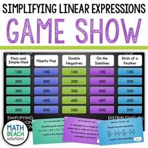 Simplifying Linear Expressions Game Show Activity