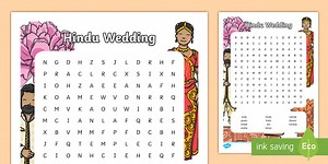 KS1 Hindu Wedding Word Search