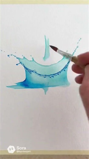 How to Draw Splashing Water in easy step-by-step tutorial for beginners #shorts #water #drawing #art