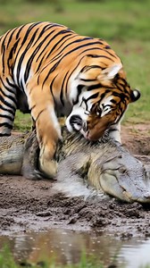 373K views · 2.7K reactions | Tiger Fends Off Crocodile In Intense Fight! #rescue #animals #Wildlife | Paul & Friends | Facebook